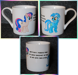 Lyra and Bon Bon cup collage