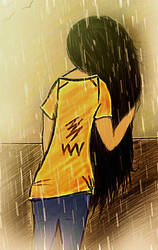 Girl in rain