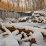 Winter Sunset Waterfall