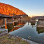 Rustic Autumn River Sunset