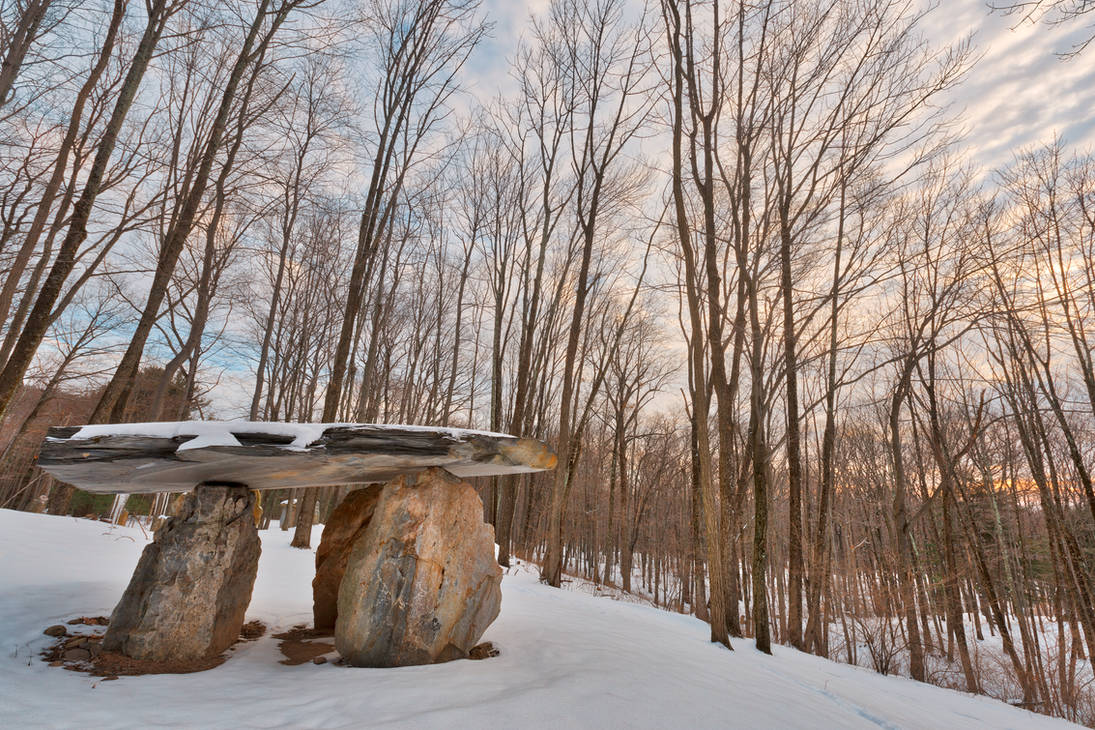 Winter Dolmen Forest by boldfrontiers