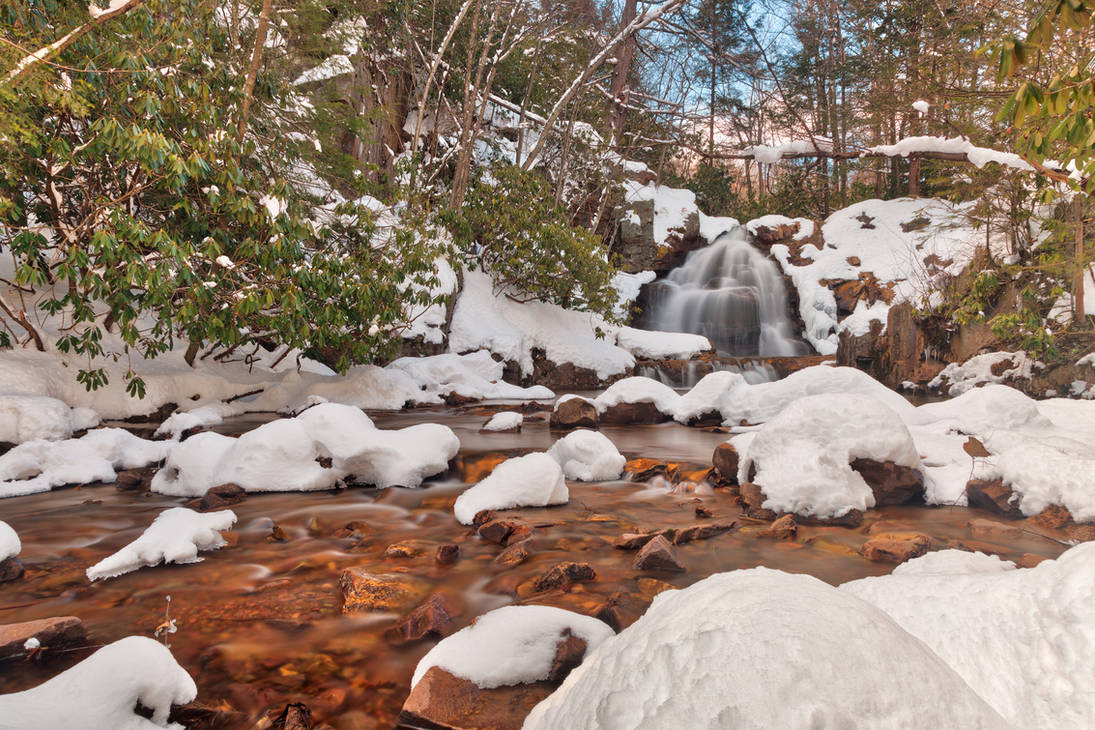 Hawk Falls Winter Stream by boldfrontiers
