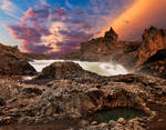Godafoss Sunset Fury by boldfrontiers