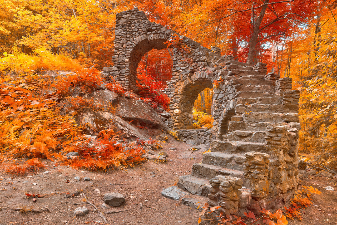 Forest Inferno Ruins by boldfrontiers