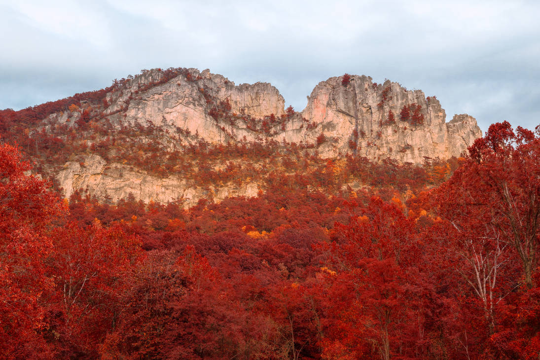 Seneca Rocks - Autumn Red Fantasy by boldfrontiers on DeviantArt