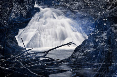 Glowing Midnight Waterfall