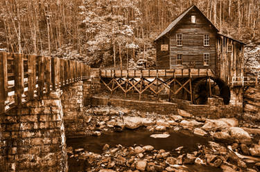 Glade Creek Grist Mill - Sepia Nostalgia