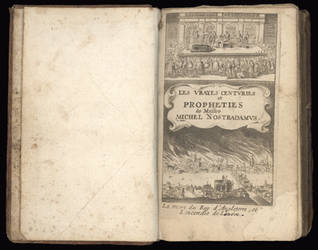Vintage Page Spread - Prophecies of Nostradamus