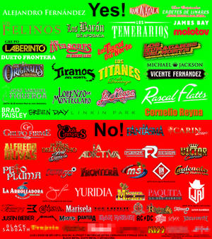 My Yes and No Artists List
