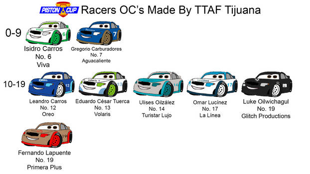 My Cars Piston Cup Racers OC's
