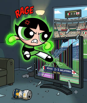 Buttercup Breaking The TV After Mexico's Defeat