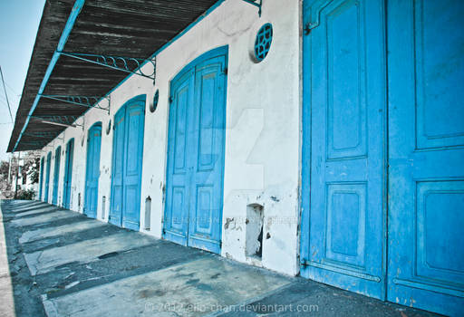 blue doors