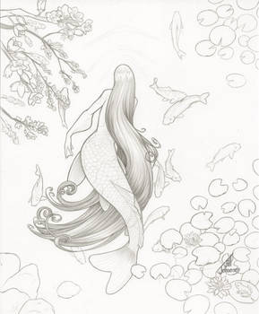 Koi Mermaid Pencils