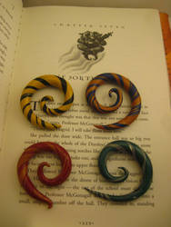 Hogwarts House spiral pendants