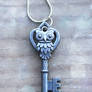 Blue Pewter Owl Key