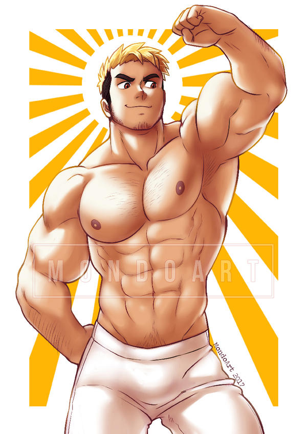 Muscular Anime Hunk Praying For You | Poster