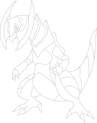 Lineart of Haxorus