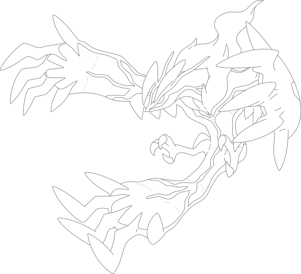 Lineart of Yveltal by InuKawaiiLover on DeviantArt