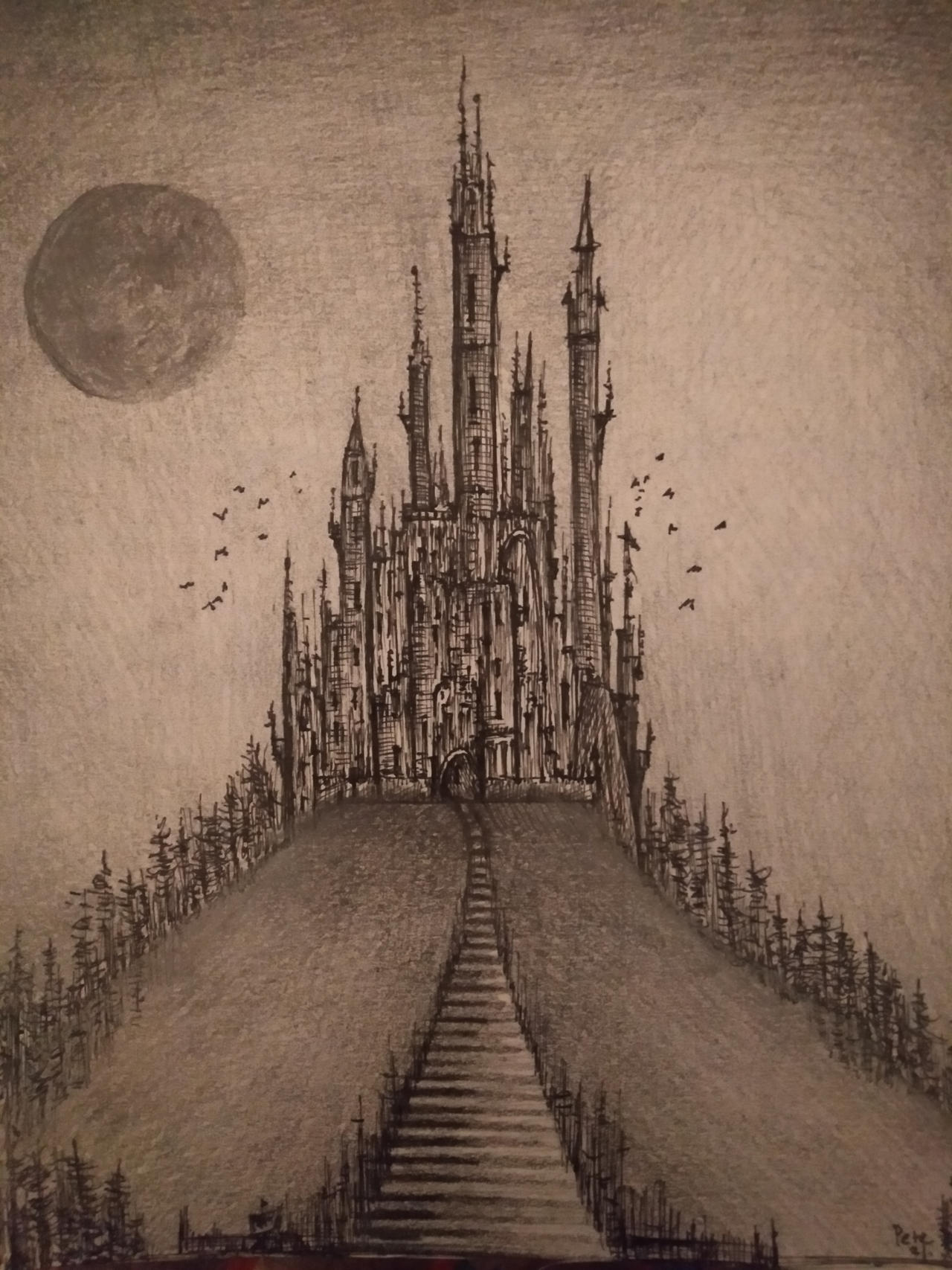 Gothic castle sketch by Richmond147 on DeviantArt