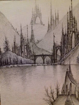 fantasy landscape sketch 8