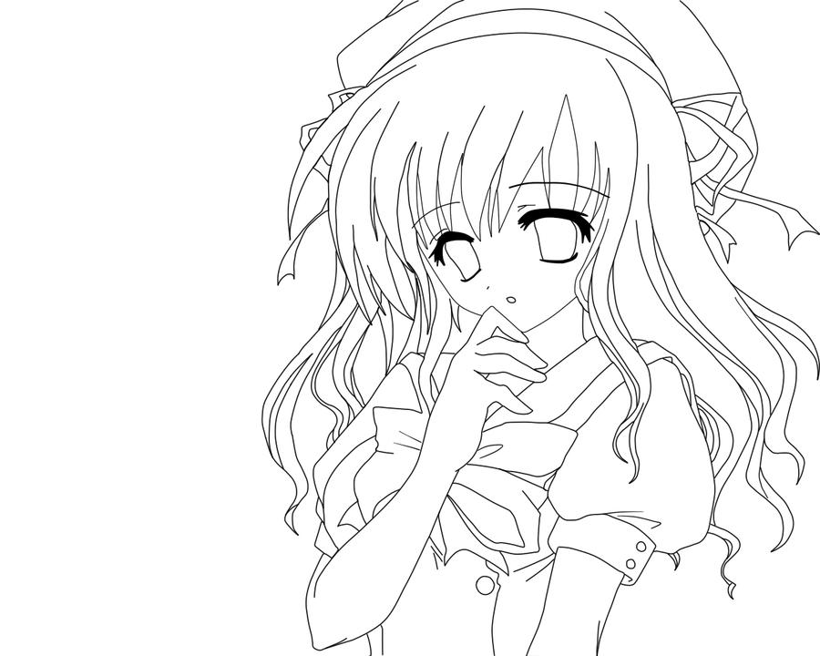 Download Anime Girl Lineart Color Me by HelpfulWolf on DeviantArt