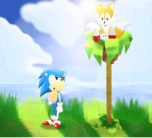 Classic Sonic and Tails: Get down 'ere!