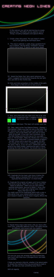 Creating Neon Lines in GIMP