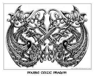 double celtic dragon