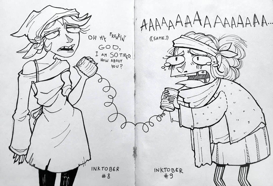 Inktober #8 and #9 by WowzaDawg