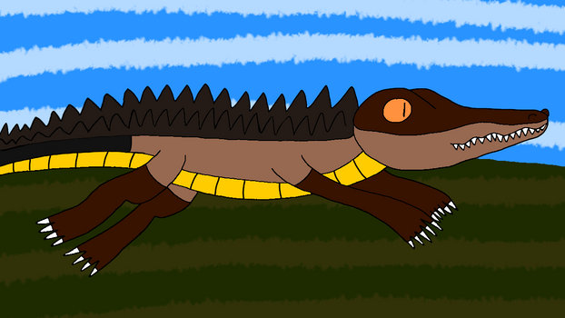 Theriosuchus running