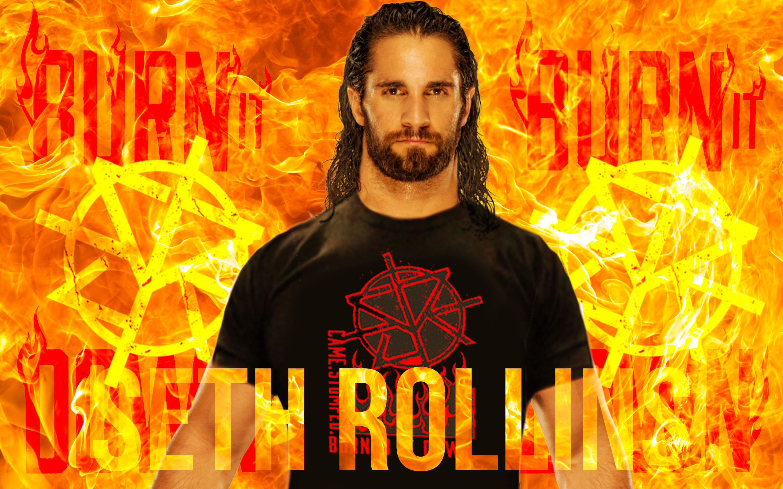 WWE Seth Rollins (Burn It Down) Wallpaper by itsJPolar on DeviantArt