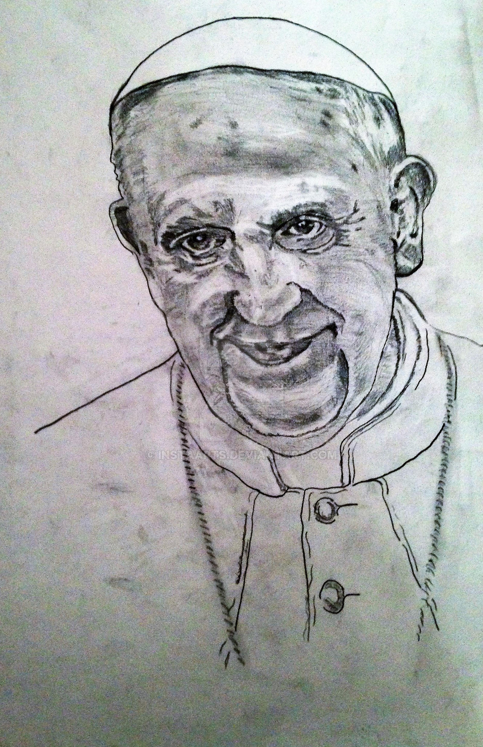 Moderne Uegnet Lull His Holiness Pope Francis Handmade Pencil Drawing by Instaarts on DeviantArt
