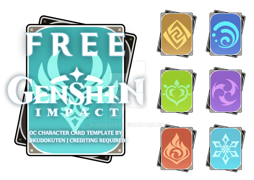 FREE Quality Genshin Impact OC Card Templates by kudokuten on DeviantArt