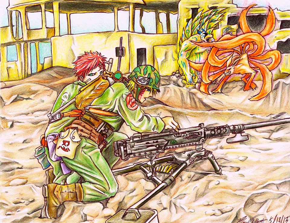 Battlefield - Naruto and Gaara by happylilsquirrel