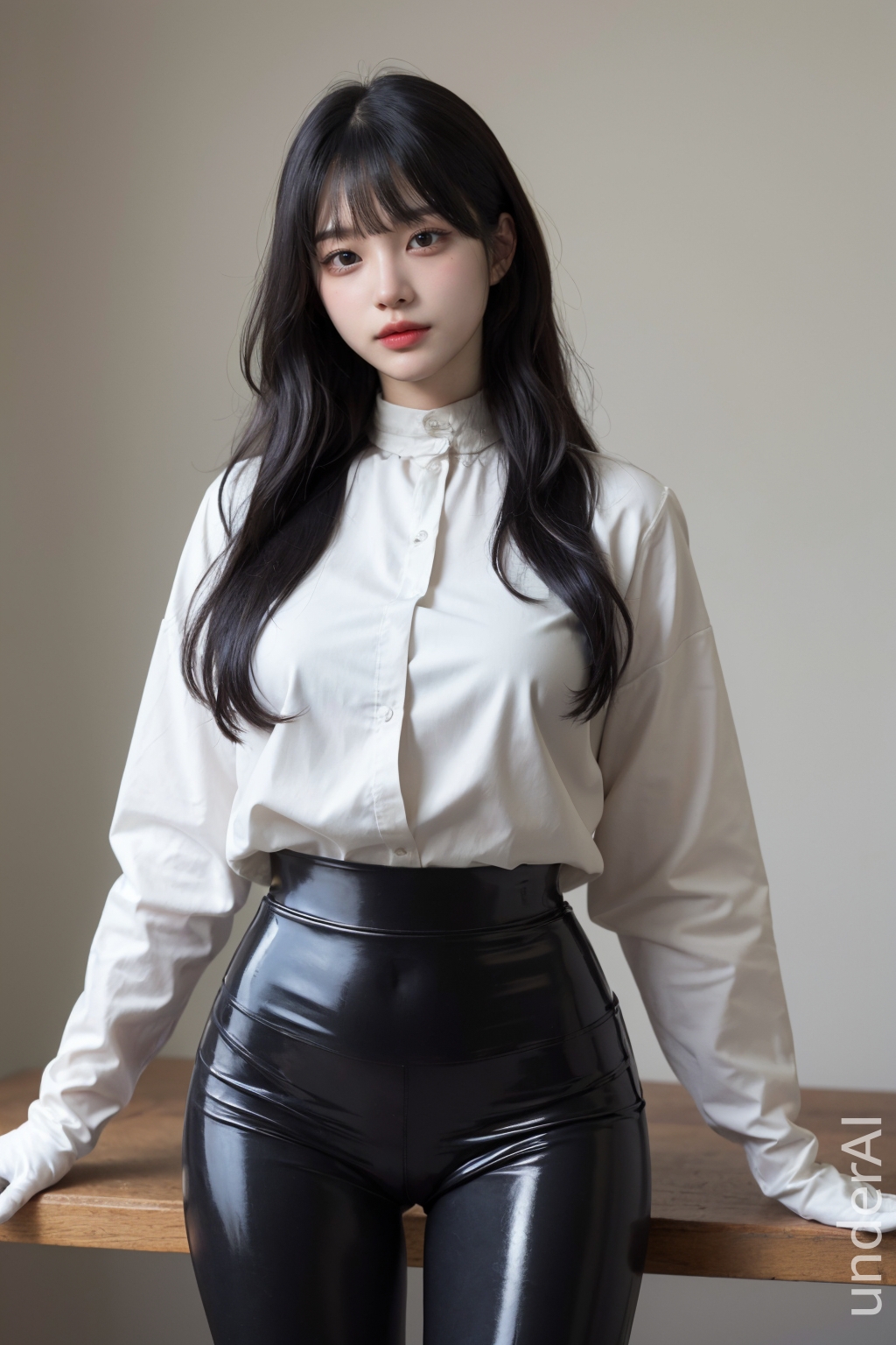 high waisted latex leggings by underAI on DeviantArt