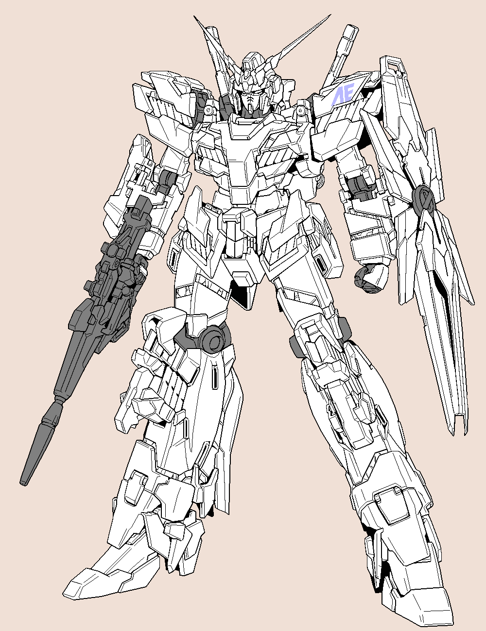Rx 0 Gundam Unicorn Lineart By Pepsisaurus On Deviantart