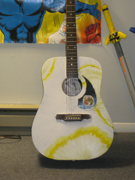 painting a guitar -yellows-