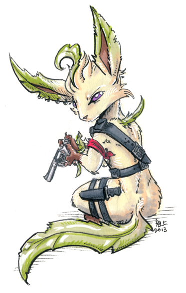 leafeon and a magnum