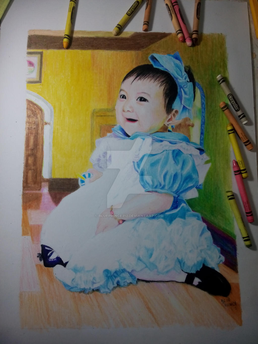 COMMISSION: Baby Alice (Crayon art)