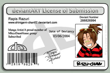 DA license of Submition