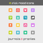 16 Flat Mood Icons