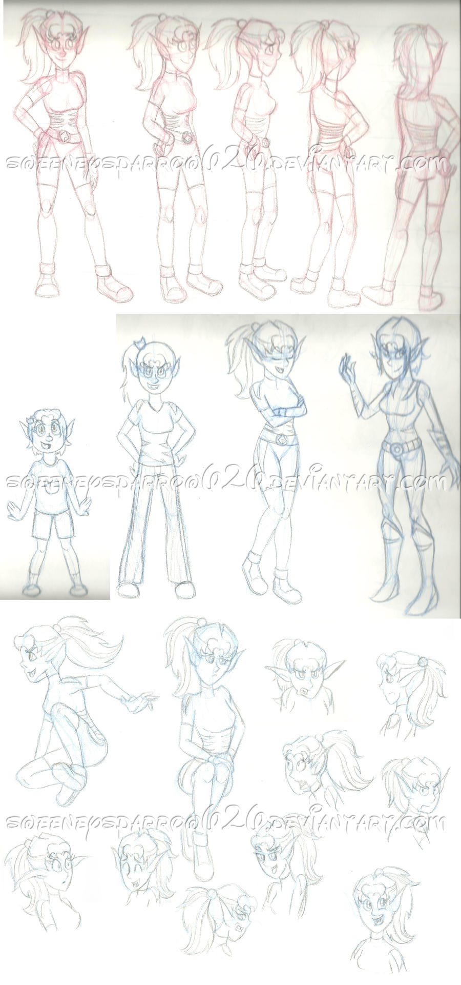 Creature Girl Model Sheet WIP