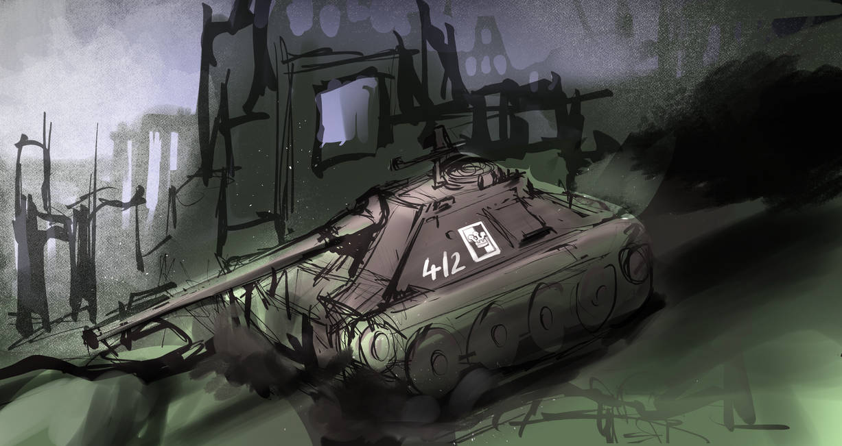 Type II Jager Panzer sketch (City Ruins) by AnimalCogitantium on DeviantArt
