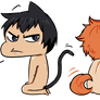 HQ chibi Kageyama Cat and Hinata Dog