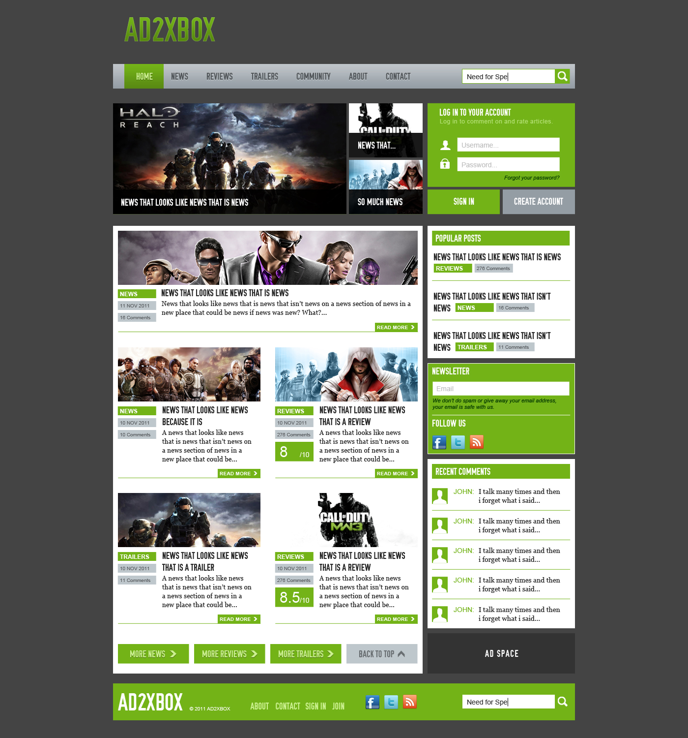 Gaming Webdesign V.3