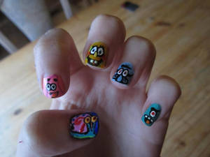 Spongebob Squarepants nail art
