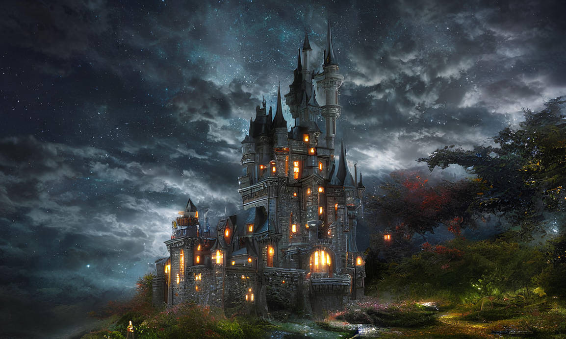 Fantasy Castle by Night by ARTofZNEROL on DeviantArt