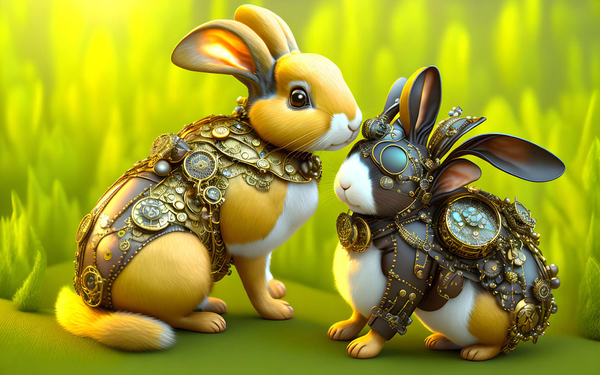 Steampunk Bunnys in Love by ARTofZNEROL on DeviantArt