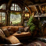 Cozy hobbit living room