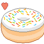 Pixel White Donut With Sprinkles